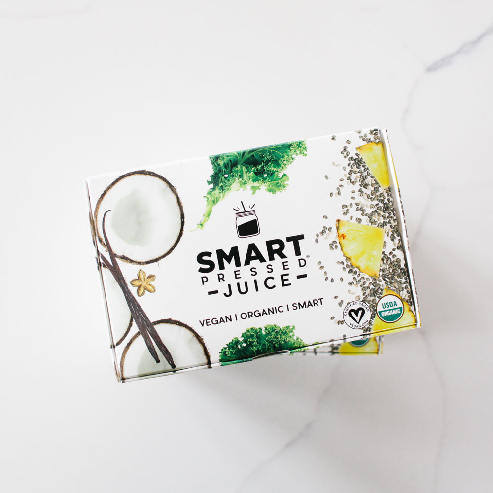1 Smart Pressed Juice packaging against a white background.