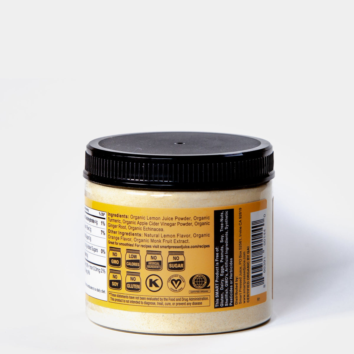 1 jar with nutrition facts against a white background.